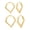 gold, variant on 2 Pairs Silver Plated Minimalist Geometric Triangle Huggies V Shaped Hoop Earrings for Women