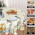 thumbnail image 4 of Easter Tablecloth Round 60 Inch Spring Floral Tablecloth Farmhouse Bunny Easter Table Cloth for Dining Room Kitchen Holiday Picnic Party Indoor or Outdoor Decor, 4 of 6