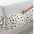 thumbnail image 2 of Birds Bed Skirt, Pattern with Flying Birds Carrying Heart Branches Love Valentines Day Inspired Print, Elastic Bedskirt Dust Ruffle Wrap Around for Bedding Decor, 4 Sizes, Multicolor, by Ambesonne, 2 of 2