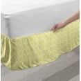 thumbnail image 2 of Geometric Bed Skirt, Abstract Simplistic Continuous Pattern Circular Shapes in Pastel Tone, Elastic Bedskirt Dust Ruffle Wrap Around for Bedding Decor, 4 Sizes, Pale Yellow and White, by Ambesonne, 2 of 2
