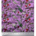 thumbnail image 1 of Soimoi polyester Crepe Fabric Bird & Leaf Bird Print Fabric by Yard 52 Inch Wide, 1 of 3