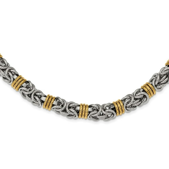 Primal Steel Stainless Steel Polished Yellow IP-plated 24-inch Necklace