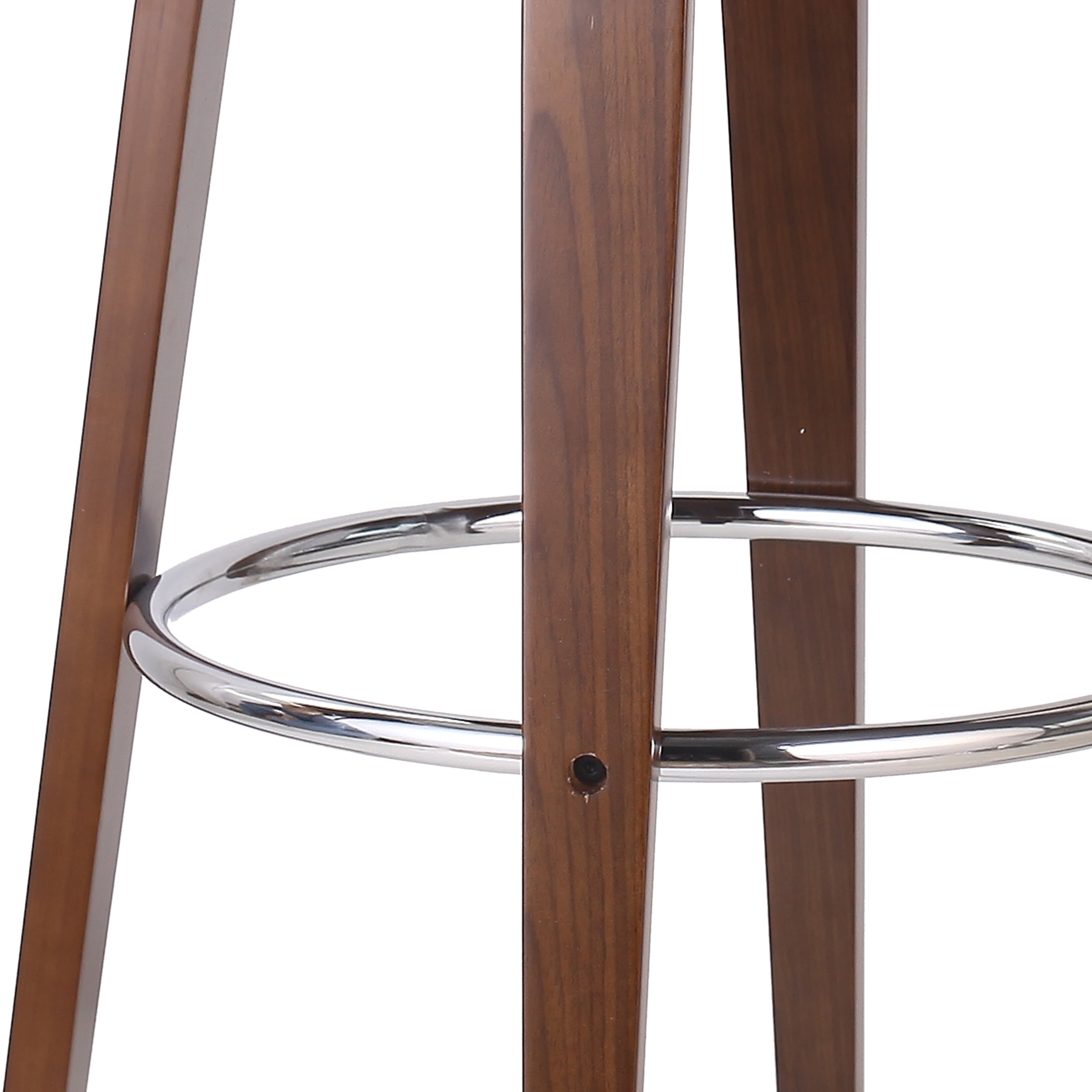 Noble House Lovejoy Upholstered Swivel Barstool, Cognac Brown and Walnut