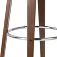 thumbnail image 3 of Noble House Lovejoy Upholstered Swivel Barstool, Cognac Brown and Walnut, 3 of 8