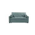 thumbnail image 4 of Sealy Muskoka Queen Pop-Up Sofa Bed Convertible with USB Port in Teal with Solid Wood Legs in Espresso, 4 of 17