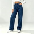thumbnail image 4 of ZHYou Wide Leg Jeans for Women Classic Button Fly High Waist Loose Baggy Fit Denim Pants with Pockets,Dark Blue,Size XL, 4 of 5