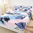 thumbnail image 3 of Homewish Abstract Gradient Full Size Sheets 4-Piece for Children Teens Adults,Vintage Aesthetic Breathable Bed Sheets,Graffiti Splash Lightweight Sheet Sets,Breathable Home Decor, 3 of 7