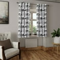 thumbnail image 2 of Ambesonne Roses Grommet Curtain, Monochrome English Garden Art, 50"x72", Grey and White, 2 of 5
