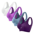 thumbnail image 2 of TARIENDY Plus Size Sports Bra for Women Wireless Wide Straps Workout Bras Breathable Full Coverage Bralette Comfort Seamless Bralettes Everyday Bra Pack 4 Purple XXXL, 2 of 2