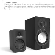 Kanto ORAMB Powered Reference Bluetooth Desktop Speakers - Black Pair with Kanto S2 Angled Desktop Speaker Stands for Small Speakers - Black Pair (2023)