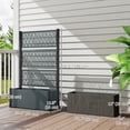 thumbnail image 3 of Outsunny Outdoor Planter Box with Trellis, Wicker Garden Box, Dark Grey, 3 of 10