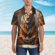 thumbnail image 2 of Balery Jungle Meditating Lion Camisas hawaianas de manga corta para hombre, camisas playeras de corte holgado, camisas de vacaciones con botones,XX-Large, 2 of 7