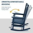 thumbnail image 6 of Clihome Outdoor Rocking Chair,HIPS All Weather Resistant Patio Rocker Chairs Presidential High Back Outdoor Chairs Realistic Wood Texture for Garden Lawn Courtyards Navy Blue, 6 of 8