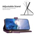 thumbnail image 5 of for iPhone 13 Pro Zipper Wallet Case with Wrist Hand Strap & Card Slots Holder, Business PU Leather Shockproof Flip Kickstand Purse Protective Cover Case for iPhone 13 Pro, Darkpurple, 5 of 7