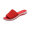 thumbnail image 2 of Willtoo Women's Slides Elastic Band Wide Width Wedge Casual Summer Sandals Flats Comfortable Orthopedic Slipper, 2 of 5