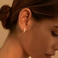 thumbnail image 5 of GDCOIN CZ Huggie Earrings 14K Gold Plated Handmade Jewelry for Women, 5 of 10