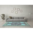 thumbnail image 3 of Ahgly Company Indoor Square Abstract Light Blue Modern Area Rugs, 4' Square, 3 of 4