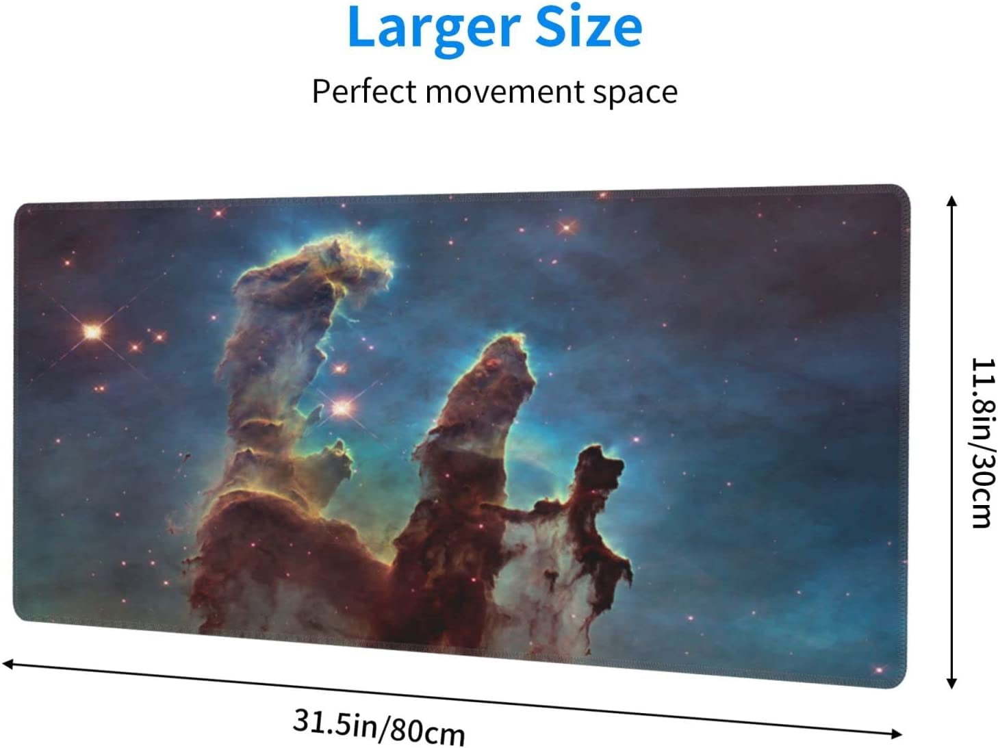 Large Mouse Pad, Pillars of Creation -Functional Desk Pad with Stitched Edges, XXL Mouse Pad Large (31.5x11.8 Inch) w/ Brilliant Design, Desk Mat Keyboard Pad Non Slip Base Gaming Mousepad