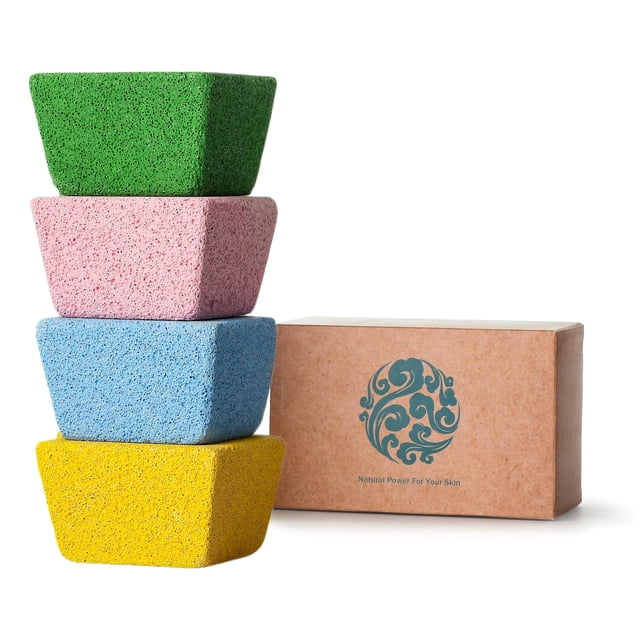 Juego de piedra pómez CopesFuda, trapecio ergonómico, paquete de 4 unidades, multicolor