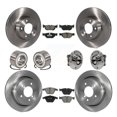 thumbnail image 1 of Transit Auto Front Rear Wheel Hub Bearings Assembly Disc Brake Rotors and Semi-Metallic Pads Shoes Kit (10Pc) for Car BMW 328i - Left Right Side (Driver Passenger) KBB-109880, 1 of 10