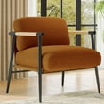 thumbnail image 2 of Garvee Mid Century Modern Accent Chair with Metal Frame, with 7.79" Spring Foam Cushion, Brown, 2 of 9