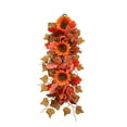 thumbnail image 2 of Cadancy Fall Wreath Sunflower Maple Leaf Swag for Front Door Porch Wall Hanging Artificial Floral Teardrop Thanksgiving Decorations Autumn Harvest Seasonal Home Decor, 2 of 7
