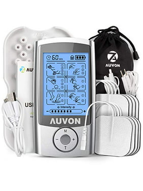 AUVON Rechargeable TENS Unit Muscle Stimulator, 3rd Gen 16 Modes TENS Machine with 8pcs 2