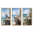 thumbnail image 2 of Designart "Beachside Seagull Repose" Animals Framed Wall Art Set Of 3 - Multi-Color Seagull Frame Gallery Wall Set For Home Decor, 2 of 6