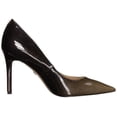 thumbnail image 6 of Sam Edelman Hazel Black Silver Simmer Leather Stiletto Dress Pointy Toe Pump (9,Black/Silver), 6 of 7