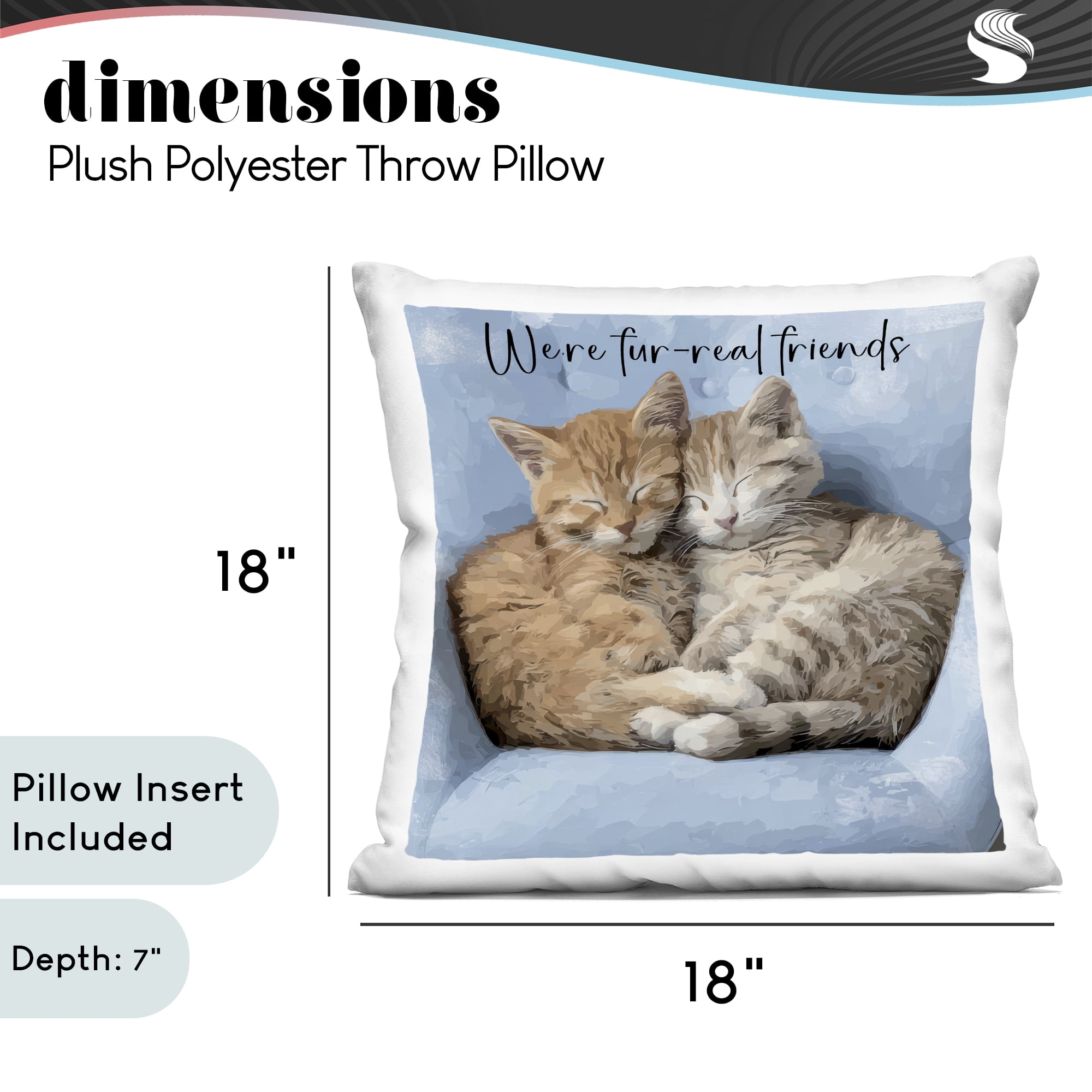 Stupell Industries We're Fur-Real Friends Decorative Printed Throw Pillow, design by Kim Curinga, 18 x 7 x 18