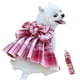 thumbnail image 1 of Mascota JK falda a cuadros correa para el pecho cuerda de tracción caminar perro gato chaleco ropa (cuadros rojo vino) MFZFUKR BST3000134-3, 1 of 6