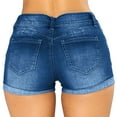 thumbnail image 3 of AJGRHE Women Ripped Jean Shorts Stretchy Distressed Denim Shorts with Pockets Women's Ripped High Waisted Denim Shorts Stretchy Jean Light Blue XXXL, 3 of 4