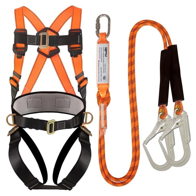 Kit de arnés de seguridad QFU para protección contra caídas con absorción de impactos