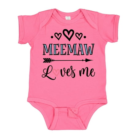 

Inktastic My Meemaw Loves Me Girls Gift Baby Girl Bodysuit