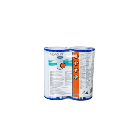 Bestway® 2 pack Pool Filter Cartridge (Type III, Type A/C), 2 Pack, 2 pack, Type III or A/C