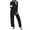 Black, variant on UVN Fall Womens 2 Piece Pajamas Set Loungewear Long Sleeve Tops and Pants Soft Lounge Sets