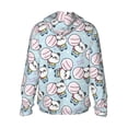 thumbnail image 3 of Uemuo Cute Panda Bear Pattern Women's Full Zip UPF 50+ Sun Protection Hoodie Jacket Long Sleeve Sun Shirt Hiking Outdoor Performance with Pockets-Small, 3 of 9