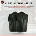 thumbnail image 3 of Daniel Smart XS to 12XL Men’s Leather Vest Cowhide Motorcycle Leather Vest with without Collar, 3 of 5