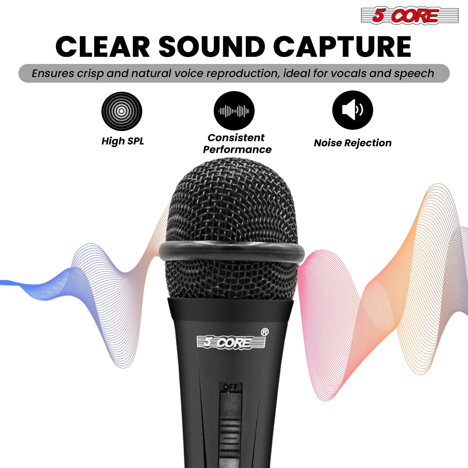 2-Pack Professional Dynamic Microphone Set with XLR Cable & Mic Holder, Cardioid Handheld Vocal Mic for Karaoke, Live Singing, Public Speaking,Black