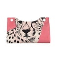 thumbnail image 4 of Lsque Pink Cheetah Art Printed Long Tissue Box Cover Holder, Facial Paper Organizer Dispenser,Triangle with Bottom Belt, PVC Leather Decorative Organizer, 4 of 9