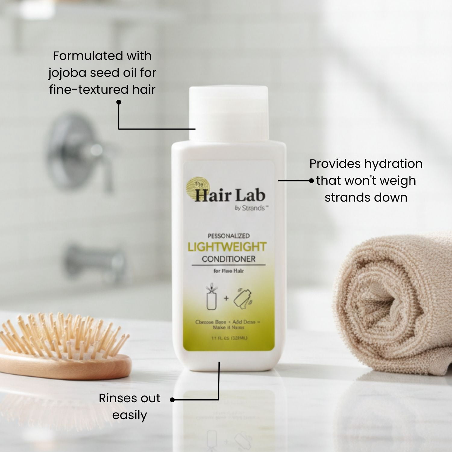 (6 pack) The Hair Lab Lightweight Conditioner with Jojoba Seed Oil for Fine Hair, Sulfate & Paraben Free, 11 fl oz