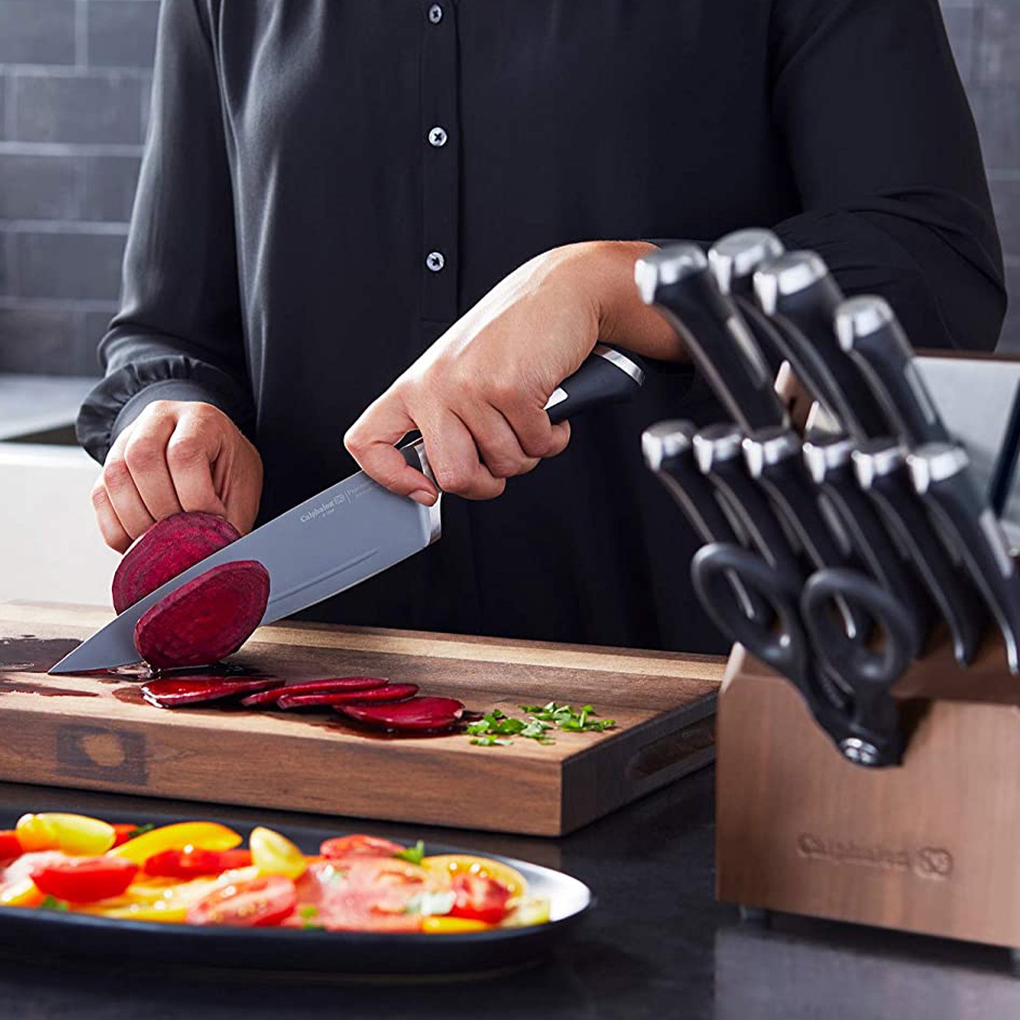 Calphalon Precision SharpIN Nonstick 13-Piece Knife Set w/ Sharpening Block