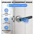 thumbnail image 6 of Anweller Fingerprint Door Knob Keyless Entry Door Lock with Keypad Handle, Smart Lock, Easy Installation, Silver, 6 of 7