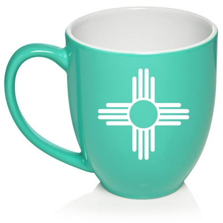 

New Mexico Sun Symbol Ceramic Coffee Mug Tea Cup Gift (16oz Teal)