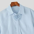thumbnail image 5 of DAFPZW Men's Summer Short Sleeve Button Down Crop Shirt Loose Fit Casual Shirt Solid Color Collar Neck Clubwear Cropped Tops, 5 of 9