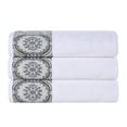 thumbnail image 2 of Superior Medallion Cotton Bath Towels, Set of 3, White/ Stone, 2 of 8