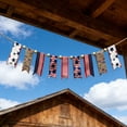 thumbnail image 6 of WSBDENLK Independence Day Decorations, 4th of July Patriotic Red White Blue Streamer Garland for Porch Wall Fence, Pre Strung Tinsel Party Banner for Outdoor Indoor A10-USA USA0704, 6 of 8
