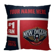 The Northwest 1NBA-69501-0003-RET 18 x 18 in. NBA Orleans Pelicans Colorblock Personalized Throw Pillow