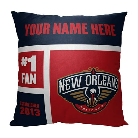 The Northwest 1NBA-69501-0003-RET 18 x 18 in. NBA Orleans Pelicans Colorblock Personalized Throw Pillow