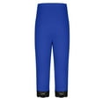thumbnail image 5 of Loopsun Womens Summer Pants Plus Size, Capris Leggings for Women, Fashion Women's Plus Size Solid Color Elastic Waist Lace Yoga Pants Capris Blue XXL, 5 of 5